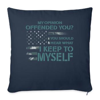 Mon opinion vous a offensé Chemise Adulte Humour Nouveauté - Housse de coussin décorative 45 x 45 cm - bleu marine - Devant