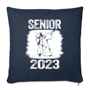 Senior 2023 Dabbing Dab de 2023 Seniors Graduation - Housse de coussin décorative 45 x 45 cm - bleu marine - Devant