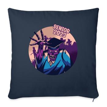 Senior 2023 Dabbing Dab de 2023 Seniors Graduation - Housse de coussin décorative 45 x 45 cm - bleu marine - Devant