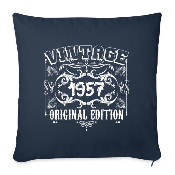 1957 | Vintage Original Edition 1957 birthday - Housse de coussin décorative 45 x 45 cm - bleu marine - Devant