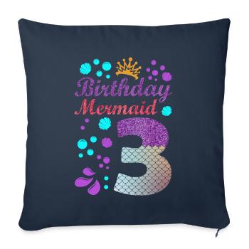 Birthday Mermaid 3 Shell Summer Vibe 3 - Sofa pillowcase 17,3'' x 17,3'' (45 x 45 cm) - navy - Front