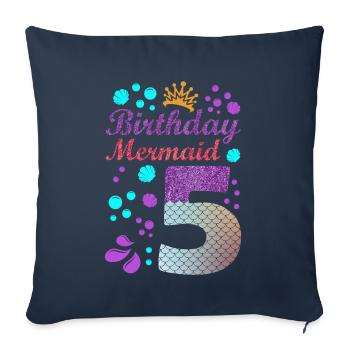 Birthday Mermaid 5 Shell Summer Vibe 5 - Sofa pillowcase 17,3'' x 17,3'' (45 x 45 cm) - navy - Front