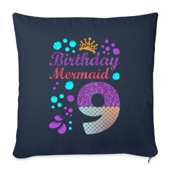Birthday Mermaid 9 Shell Summer Vibe 9 - Sofa pillowcase 17,3'' x 17,3'' (45 x 45 cm) - navy - Front