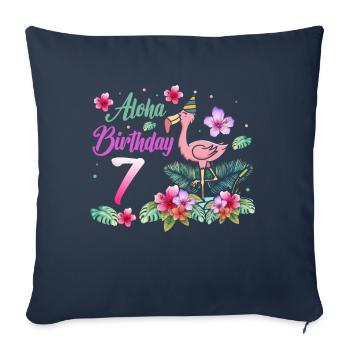 Aloha Birthday 7 Flamingo Bird 7th Birthday - Sofa pillowcase 17,3'' x 17,3'' (45 x 45 cm) - navy - Front