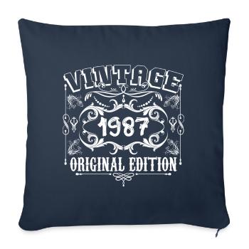 1987 | Vintage Original Edition 1987 birthday - Sofa pillowcase 17,3'' x 17,3'' (45 x 45 cm) - navy - Front