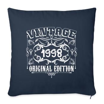 1998 | Vintage Original Edition 1998 birthday - Sofa pillowcase 17,3'' x 17,3'' (45 x 45 cm) - navy - Front