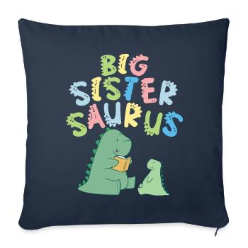 Big sister Saurus siblings Herbivore - Sofa pillowcase 17,3'' x 17,3'' (45 x 45 cm) - navy - Front