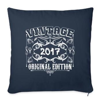 2017 | Vintage Original Edition 2017 birthday - Sofa pillowcase 17,3'' x 17,3'' (45 x 45 cm) - navy - Front