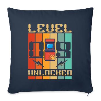 Level 9 Unlocked Arcade Machine Gamer 9. - Sofa pillowcase 17,3'' x 17,3'' (45 x 45 cm) - navy - Front