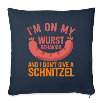 Je suis sur mon comportement de saucisse - Housse de coussin décorative 45 x 45 cm - bleu marine - Devant
