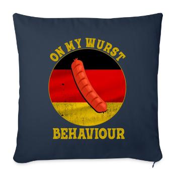 Je suis sur mon comportement de saucisse - Housse de coussin décorative 45 x 45 cm - bleu marine - Devant