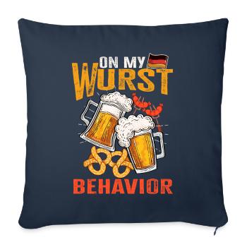 Je suis sur mon comportement de saucisse - Housse de coussin décorative 45 x 45 cm - bleu marine - Devant