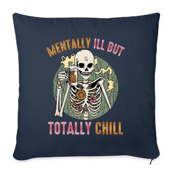 Mentally ill, but totally cool - Sofa pillowcase 17,3'' x 17,3'' (45 x 45 cm) - navy - Front