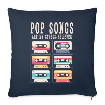 Les chansons pop sont mon soulagement du stress - Housse de coussin décorative 45 x 45 cm - bleu marine - Devant