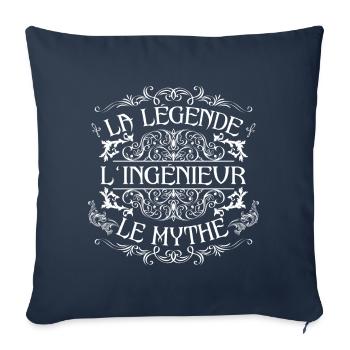 Ingénieur | meilleur Ingénieur | la légende le myt - Housse de coussin décorative 45 x 45 cm - bleu marine - Devant