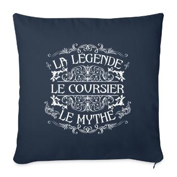 Coursier | meilleur Coursier | la légende le mythe - Housse de coussin décorative 45 x 45 cm - bleu marine - Devant