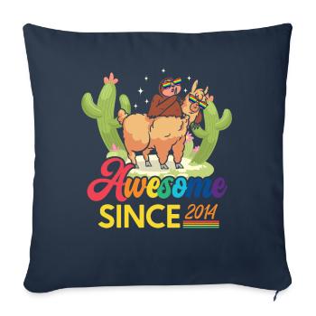 Awesome Since 2014 Year of birth sheep anniversary - Sofa pillowcase 17,3'' x 17,3'' (45 x 45 cm) - navy - Front