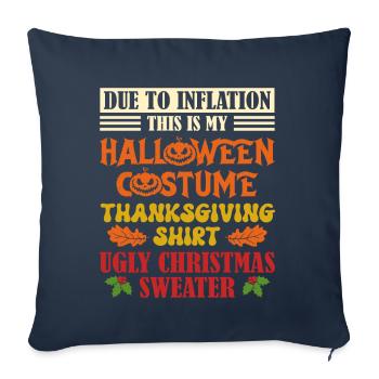 Due to inflation, this is my Halloween, - Sofa pillowcase 17,3'' x 17,3'' (45 x 45 cm) - navy - Front