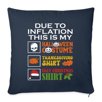 Due to inflation, this is my Halloween, - Sofa pillowcase 17,3'' x 17,3'' (45 x 45 cm) - navy - Front