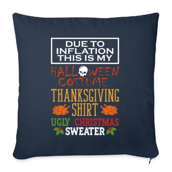 Due to inflation, this is my Halloween, - Sofa pillowcase 17,3'' x 17,3'' (45 x 45 cm) - navy - Front