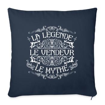 Vendeur | meilleur Vendeur | la légende le mythe - Housse de coussin décorative 45 x 45 cm - bleu marine - Devant