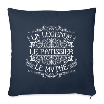 Patissier | meilleur Patissier | la légende le myt - Housse de coussin décorative 45 x 45 cm - bleu marine - Devant