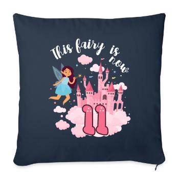 Cette fée est maintenant 11 Magic Castle 11. - Housse de coussin décorative 45 x 45 cm - bleu marine - Devant