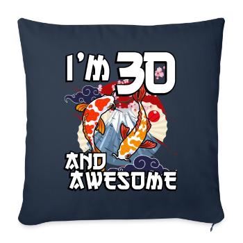 J’ai 30 ans et je suis génial carpe japonaise koi - Housse de coussin décorative 45 x 45 cm - bleu marine - Devant