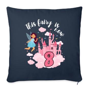 Cette fée est maintenant 8 Magic Castle 8. - Housse de coussin décorative 45 x 45 cm - bleu marine - Devant