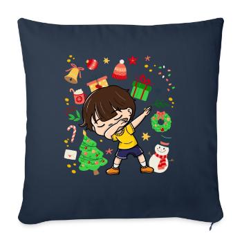 Dab Young Child Décorations d’arbres de Noël Noël - Housse de coussin décorative 45 x 45 cm - bleu marine - Devant