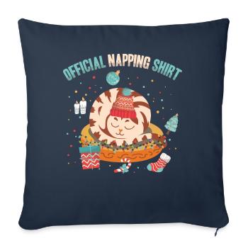 Official Napping Shirt Sleepy Cat Winter - Sofa pillowcase 17,3'' x 17,3'' (45 x 45 cm) - navy - Front