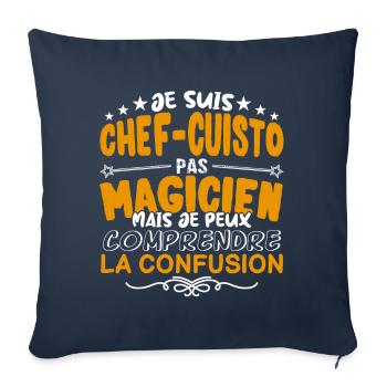 Chef-Cuisto | Chef-Cuistot pas Magicien | Meilleu - Housse de coussin décorative 45 x 45 cm - bleu marine - Devant
