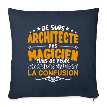 Architecte | Architecte pas Magicien | Meilleur Ar - Housse de coussin décorative 45 x 45 cm - bleu marine - Devant
