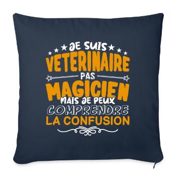 Vétérinaire | Vétérinaire pas Magicien | Meilleur - Housse de coussin décorative 45 x 45 cm - bleu marine - Devant