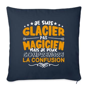 Glacier | Glacier pas Magicien | Meilleur Glacier - Housse de coussin décorative 45 x 45 cm - bleu marine - Devant