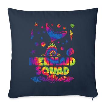 Mermaid Squad Seashell coloré Tie Dye - Housse de coussin décorative 45 x 45 cm - bleu marine - Devant
