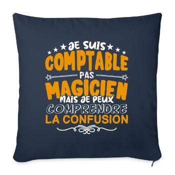 Comptable | Comptable pas Magicien | Meilleur Comp - Housse de coussin décorative 45 x 45 cm - bleu marine - Devant