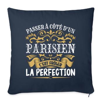 Le Meilleur Parisien | Parisien à la perfection - Housse de coussin décorative 45 x 45 cm - bleu marine - Devant