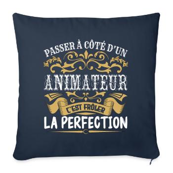 Le Meilleur Animateur | Animateur à la perfection - Housse de coussin décorative 45 x 45 cm - bleu marine - Devant