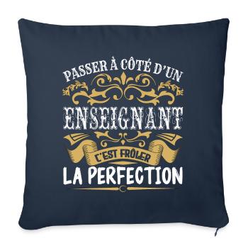 Le Meilleur Enseignant | Enseignant à la perfectio - Housse de coussin décorative 45 x 45 cm - bleu marine - Devant