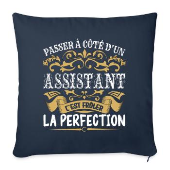 Le Meilleur Assistant | Assistant à la perfection - Housse de coussin décorative 45 x 45 cm - bleu marine - Devant