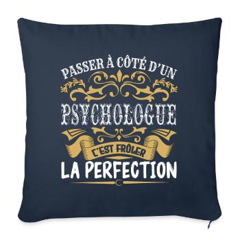 Le Meilleur Psychologue | Psychologue à la perfect - Housse de coussin décorative 45 x 45 cm - bleu marine - Devant
