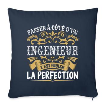 Le Meilleur Ingénieur | Ingénieur à la perfection - Housse de coussin décorative 45 x 45 cm - bleu marine - Devant