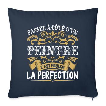 Le Meilleur Peintre | Peintre à la perfection - Housse de coussin décorative 45 x 45 cm - bleu marine - Devant