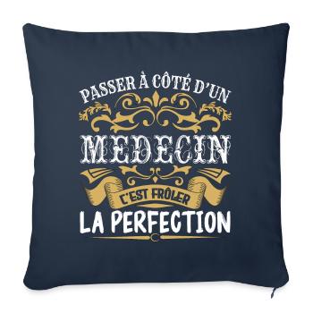 Le Meilleur Médecin | Médecin à la perfection - Housse de coussin décorative 45 x 45 cm - bleu marine - Devant
