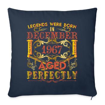 December 1967 - birthday 1967 legends were born. - Housse de coussin décorative 45 x 45 cm - bleu marine - Devant