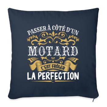 Le Meilleur Motard | Motard à la perfection - Housse de coussin décorative 45 x 45 cm - bleu marine - Devant