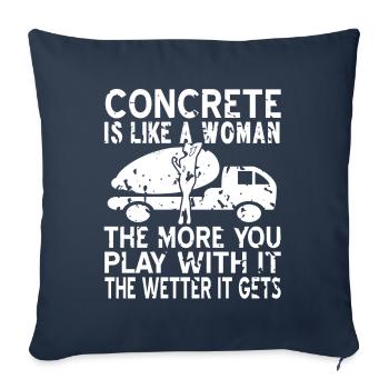 Conception de construction en béton pour les travailleurs de la construction et les chantiers de construction - Housse de coussin décorative 45 x 45 cm - bleu marine - Devant