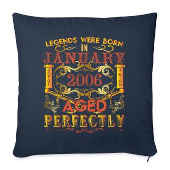January 2006 - birthday 2006 legends were born. - Housse de coussin décorative 45 x 45 cm - bleu marine - Devant