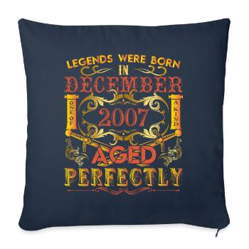 December 2007 - birthday 2007 legends were born. - Housse de coussin décorative 45 x 45 cm - bleu marine - Devant